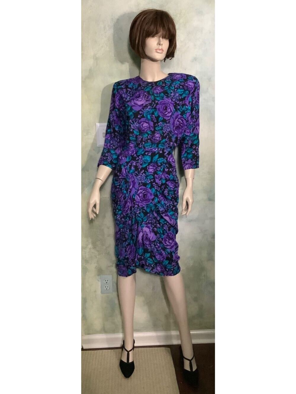 All That Jazz Purple & Teal Floral Mini Dress